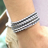 Men's Wrap Long leather bracelet - Slim Wallet Company