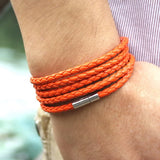 Men's Wrap Long leather bracelet - Slim Wallet Company