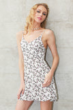 Floral print summer dress women Casual v neck strap beach dress - Slim Wallet Company