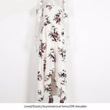 Boho style Off shoulder white maxi dress  beach summer dress  Vintage chifon long dress - Slim Wallet Company