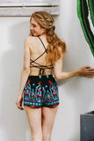 Embrodery flower elegant jumpsuit romper V neck strap summer jumpsuit women outfit beach playsuit overalls - Slim Wallet Company