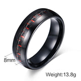 Tungsten Carbide Ring Black Carbon 8mm - Slim Wallet Company