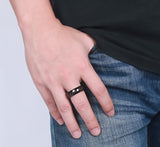 Tungsten Carbide Ring Black Carbon 8mm - Slim Wallet Company