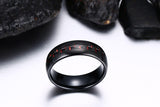 Tungsten Carbide Ring Black Carbon 8mm - Slim Wallet Company