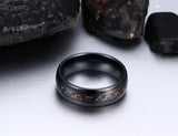 Tungsten Carbide Ring Black Carbon 8mm - Slim Wallet Company