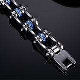 Blue Studded Stainless Steel Bracelet - Slim Wallet Company