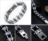Blue Studded Stainless Steel Bracelet - Slim Wallet Company