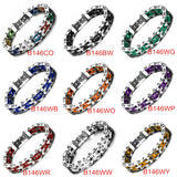 Biker Chain Bracelet For Men Stainless Steel Mix Color - Slim Wallet Company