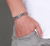 Biker Chain Bracelet For Men Stainless Steel Mix Color - Slim Wallet Company