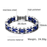 Biker Chain Bracelet For Men Stainless Steel Mix Color - Slim Wallet Company