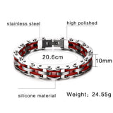 Biker Chain Bracelet For Men Stainless Steel Mix Color - Slim Wallet Company
