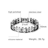 Biker Chain Bracelet For Men Stainless Steel Mix Color - Slim Wallet Company