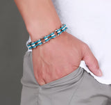 Multicolor Biker Bracelets For Men Stainless Steel Chain Bracelet - Slim Wallet Company