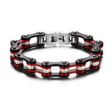 Mix Color Biker Chain Bracelet Stainless Steel  Rhinestone Bracelet - Slim Wallet Company