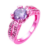 Pink Gold Purple Cubic Zirconia Ring