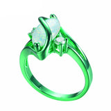 1st White Fire Opal Green Gold Ring - Slim Wallet Company
