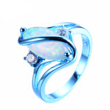 Ivy Blue Gold  with White Fire Opal Ring - Slim Wallet Company