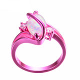1st Pink Gold White Fire Opal Ring - Slim Wallet Company
