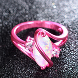 1st Pink Gold White Fire Opal Ring - Slim Wallet Company