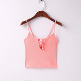 Lace Up Spaghetti Strap Tank - Slim Wallet Company