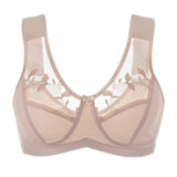 Soft Cups Embroidered Wireless Full Coverage Minimizer Bra - Slim Wallet Company