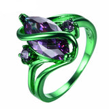 1st Green Gold Purple Zircon Ring - Slim Wallet Company