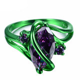 1st Green Gold Purple Zircon Ring - Slim Wallet Company