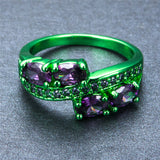 Green Gold Purple Zircon Ring - Slim Wallet Company
