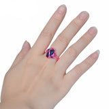 Pink Gold Blue Zircon Ring - Slim Wallet Company