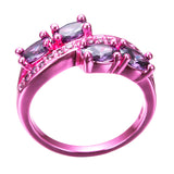 Pink Gold Purple Oval Zircon Ring - Slim Wallet Company