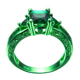 Princess Cut Green Gold Zircon Ring - Slim Wallet Company