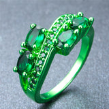 Green Gold  Zircon Crystal Ring - Slim Wallet Company