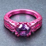 Pink Gold  Purple Zircon Ring - Slim Wallet Company