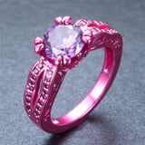 Pink Gold  Purple Zircon Ring - Slim Wallet Company