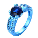 Blue Gold Round Zircon Ring - Slim Wallet Company