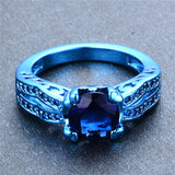 Blue Gold Round Zircon Ring - Slim Wallet Company