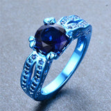 Blue Gold Round Zircon Ring - Slim Wallet Company