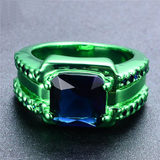 Green Gold Deep Ocean Zircon Ring - Slim Wallet Company