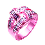 Pink Gold Purple Zircon Ring - Slim Wallet Company
