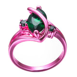 Pink Gold Green Green Stone Ring - Slim Wallet Company