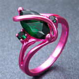Pink Gold Green Green Stone Ring - Slim Wallet Company