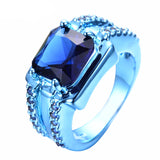 Blue Gold Ring with Blue Zircon Setting - Slim Wallet Company
