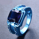 Blue Gold Ring with Blue Zircon Setting - Slim Wallet Company