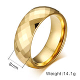 Gold Plated Tungsten Diamond cut Ring - Slim Wallet Company