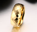 Gold Plated Tungsten Diamond cut Ring - Slim Wallet Company