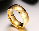 Gold Plated Tungsten Diamond cut Ring - Slim Wallet Company