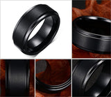 Textured Black Tungsten Rings - Slim Wallet Company