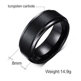 Textured Black Tungsten Rings - Slim Wallet Company
