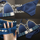 Blue Island Princess Crochet Bikini set - Slim Wallet Company