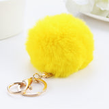 2016 new 10 color trinket Keychain pompons keychains fur Keychain fluffy key chains for cars keyrings trinkets pom pom keychain - Slim Wallet Company